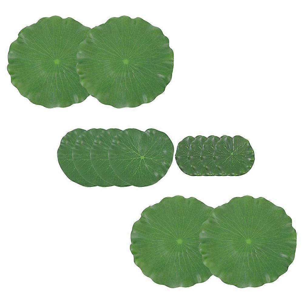Realistic Floating Lily Pads Leaves for Decor Green Foam Artificial Foliage for Small Ponds 12pcs