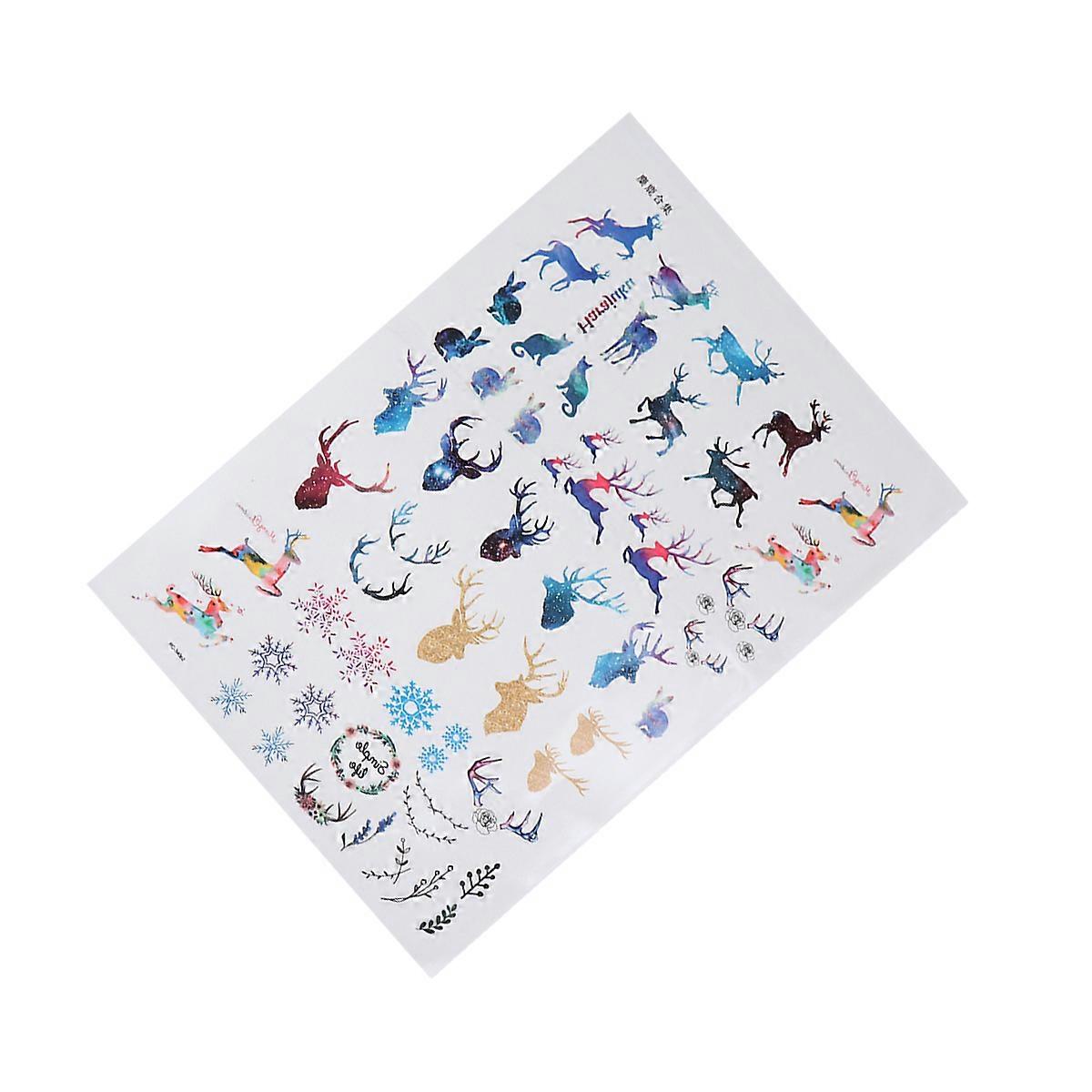 Holiday Stickers for Kids Christmas Temporary Multi-Colored 30x20cm Party Decoration 1 Sheet
