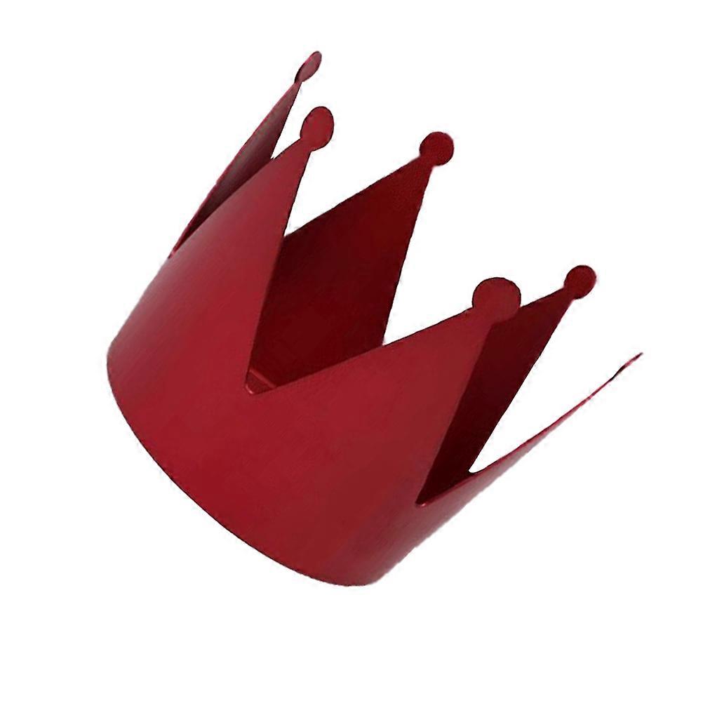 Decorative Box Pageant Crown Box Red Color Metal Material Wedding Party Favor 1Pc
