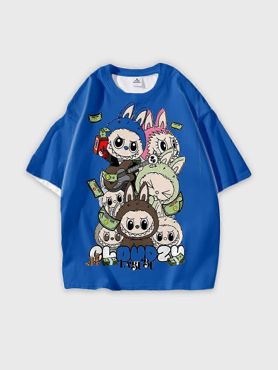 T-shirt round neck Pattern loose short sleeve P1779