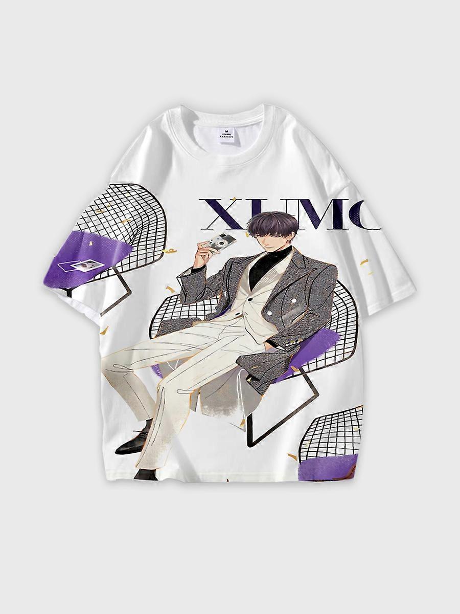 T-shirt round neck Role Pattern loose short sleeve E3255