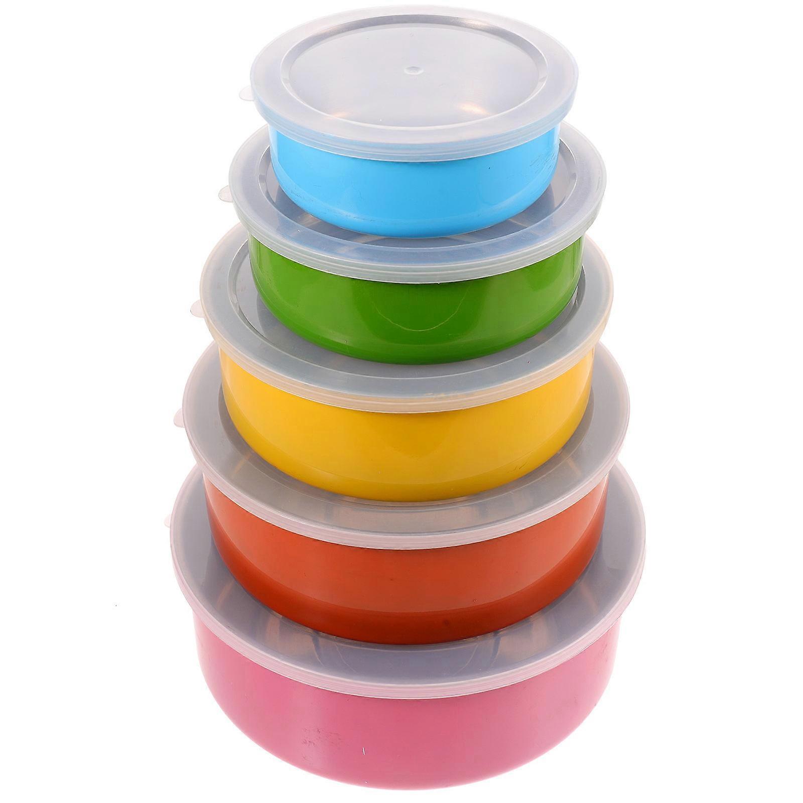 Stainless Steel Mixing Bowls with Lids Set Assorted Color for Home Use Lightweight Portable 5Pcs