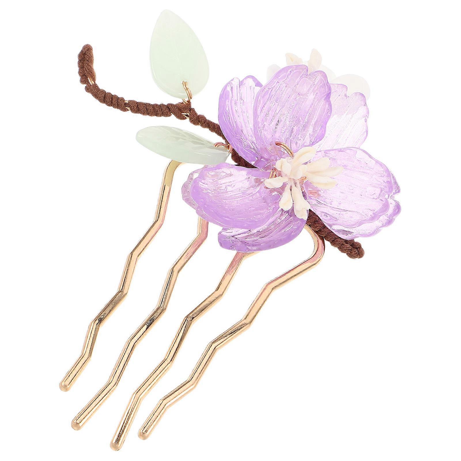 Elegant U Shaped Flower Hairpin for Women – Comfortable Floral Hair Stick Accessory for Weddings, Daily Wear & Updo Styling, Easy Application &