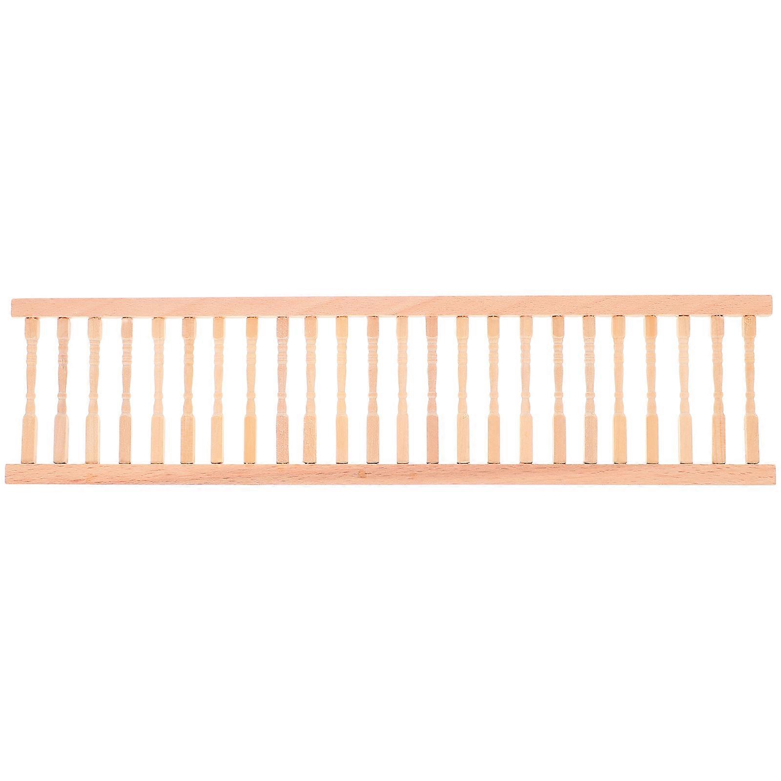 Tiny Wooden Handrail for Dollhouse Decoration Craftsmanship Rectangular Shape Versatile Design 1Set