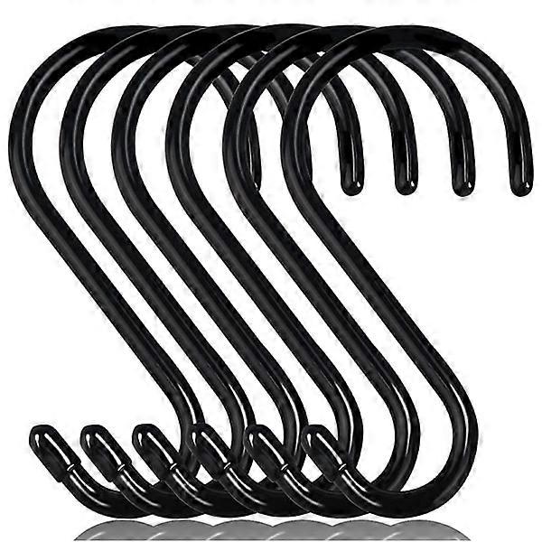 12-pack 15 cm S-hooks, Wardrobe Hooks, Hanging Hooks, Hangers (12 pcs, Large, Black)