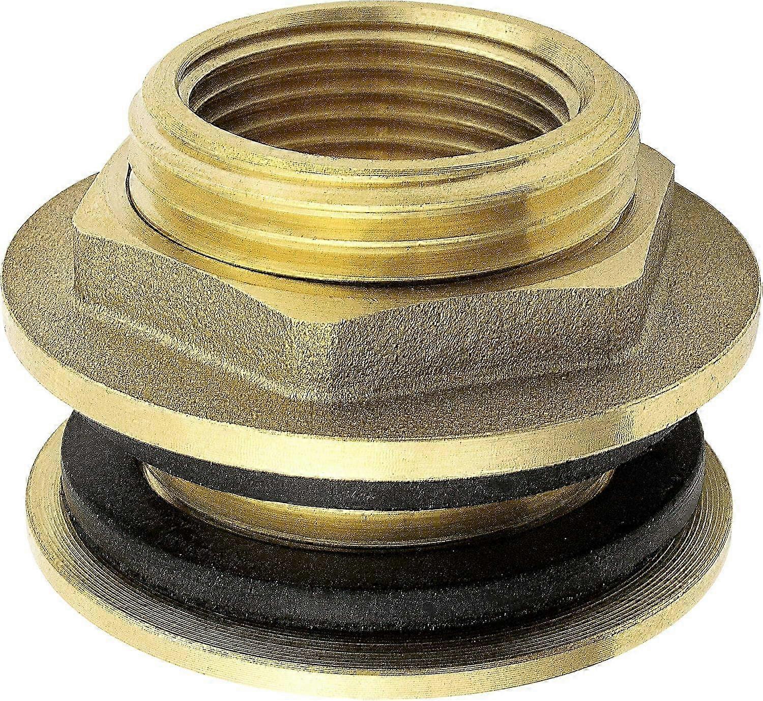 1/2 Inch (15/21) Stainless Brass Wall Feed-Through, Bulkhead Feed-Through for Water Faucets, Rain Barrel, Container, IBC Tank