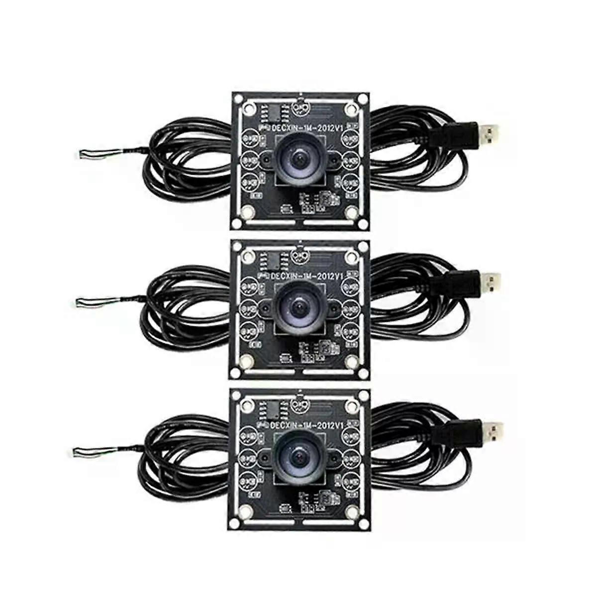 3PCS 100 Degree Camera Module 1MP OV9732 1280x720 USB Free Driver Manual Focus with 3 Meter Cable for WinXP/7/8/10