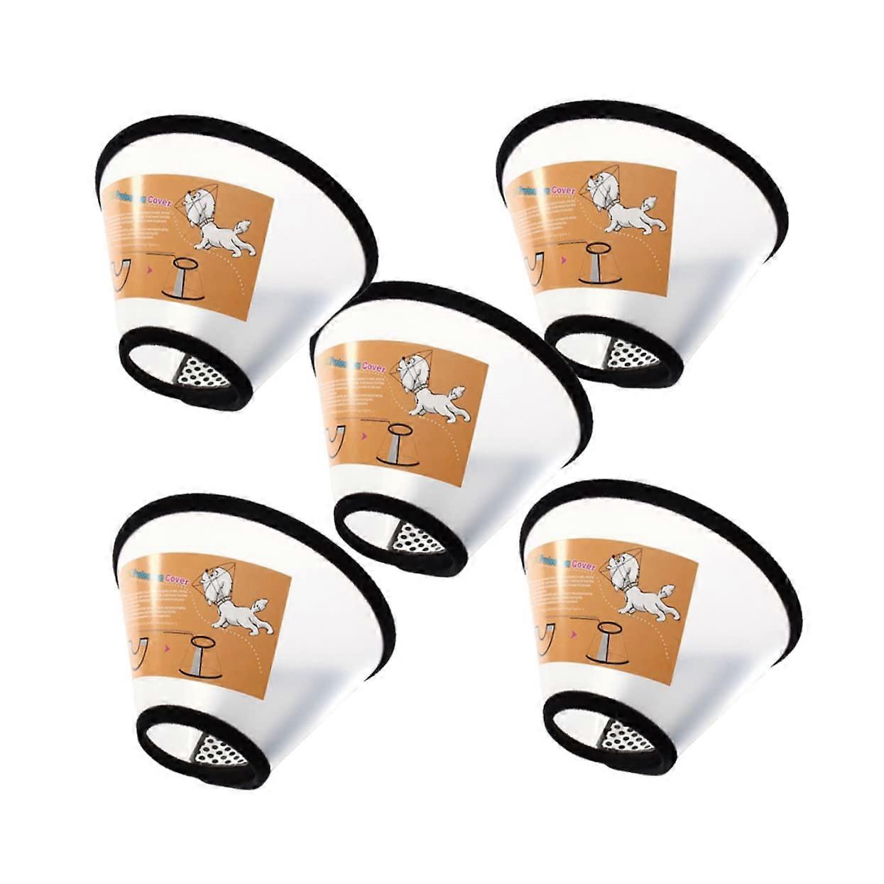 5-Piece Pet Collar Recovery Cone for Dogs and Cats, Durable E-Collar for Post-Surgery Wound and Lick Protection