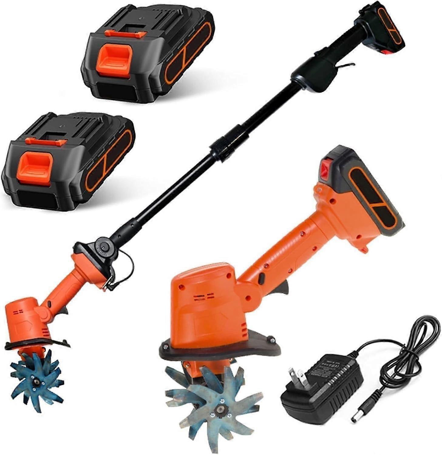 21V Cordless Garden Tiller, 235 RPM, 10 cm Width, 10 cm Depth, for Garden, Vegetable Field