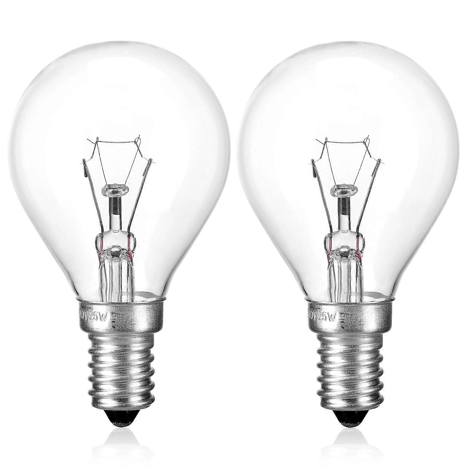 Small E14 Oven Lamp Screw Design Warm Light Transparent Surface Bright Illumination 2Pcs