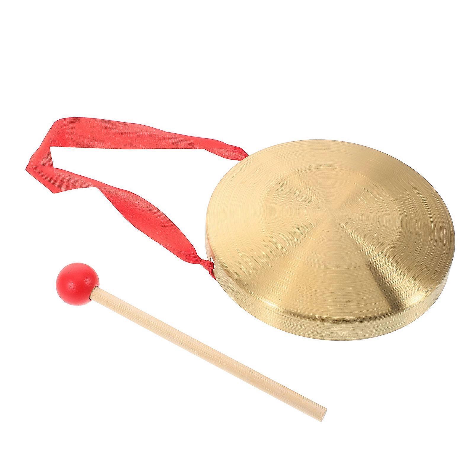 Chinese Traditional Gong with Mallet and Ribbon – Aesthetic Design, Quality Sound for Weddings, Celebrations, and Performances