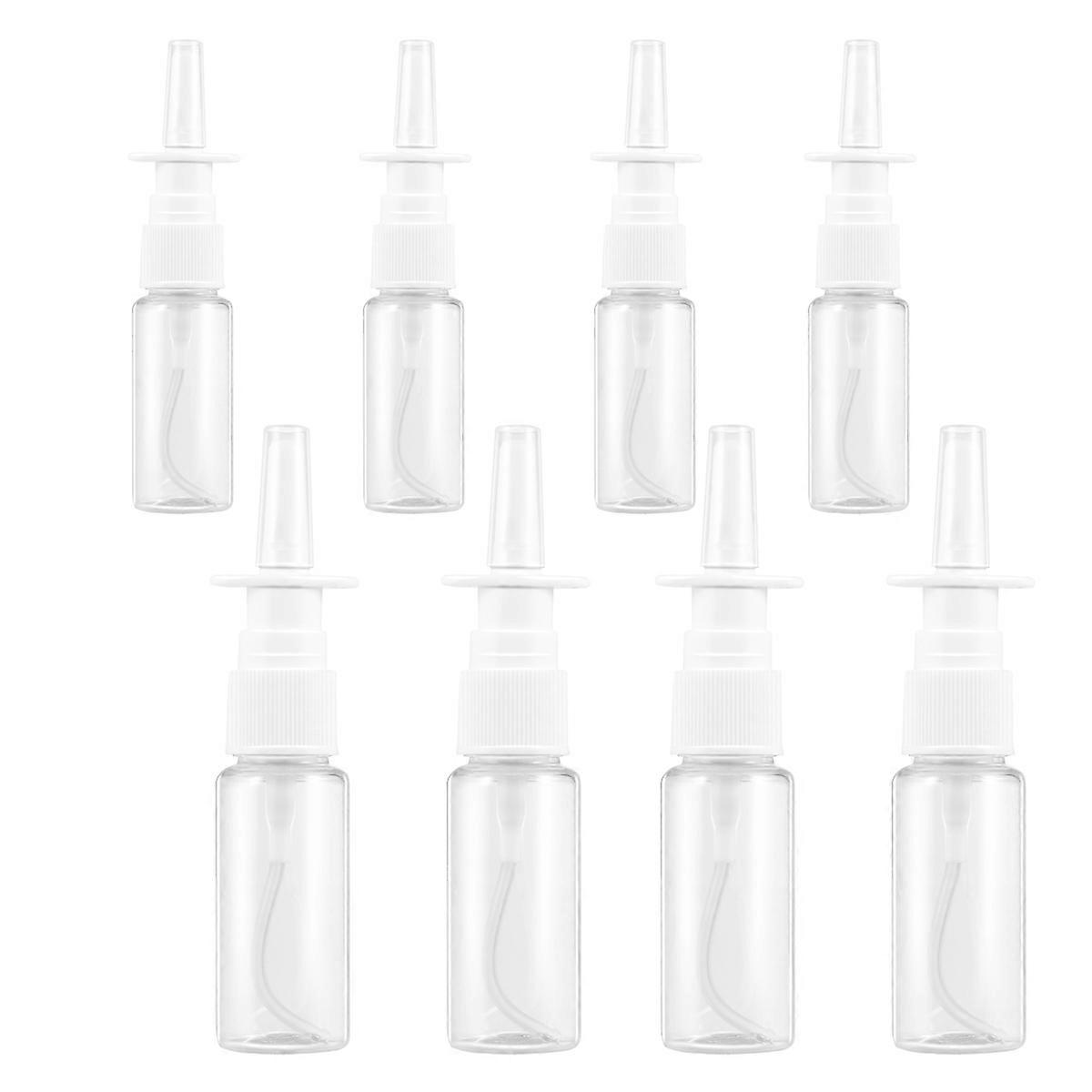 8pcs Transparent Plastic Nasal Sprayer Bottles Refillable Leak Proof Spray Bottles with Sealed Lid for Nasal Irrigation Cosmetic Liquid and Essential