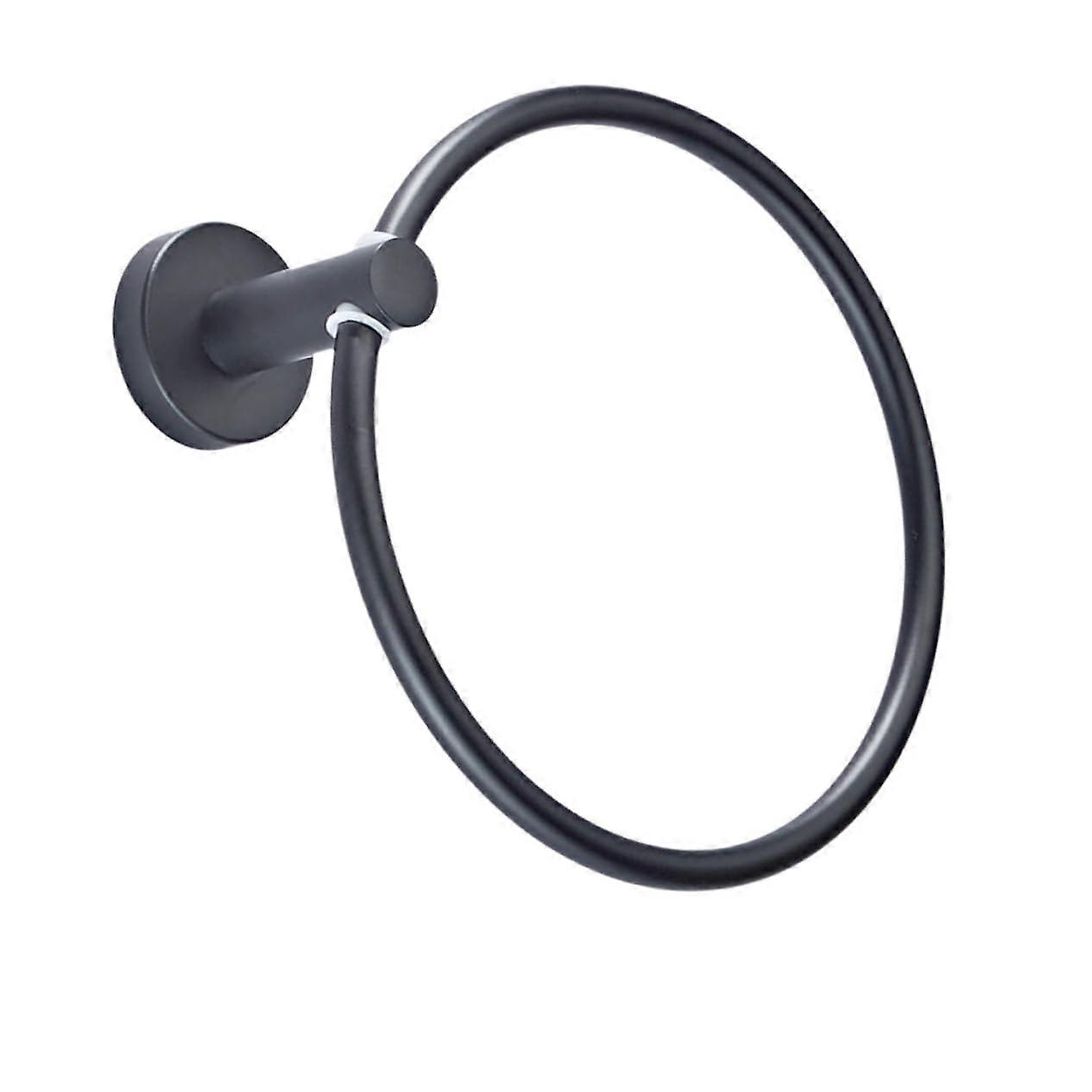 Space-Saving Wall-Mounted Towel Holder - Round Design, Stainless Steel, Ideal for Bathrooms and Small Spaces
