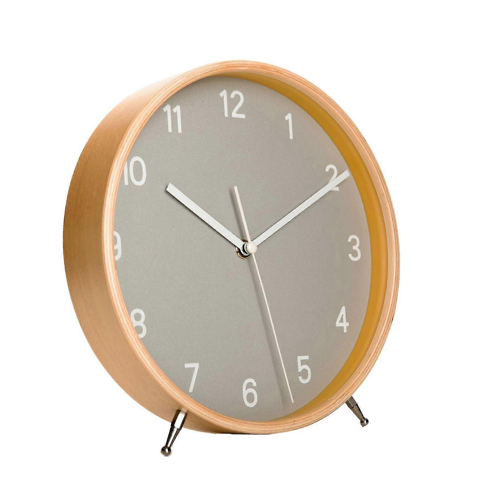 Wooden table clock, 22x23x4.7cm, Silent quartz movement, Suitable for multiple scenarios