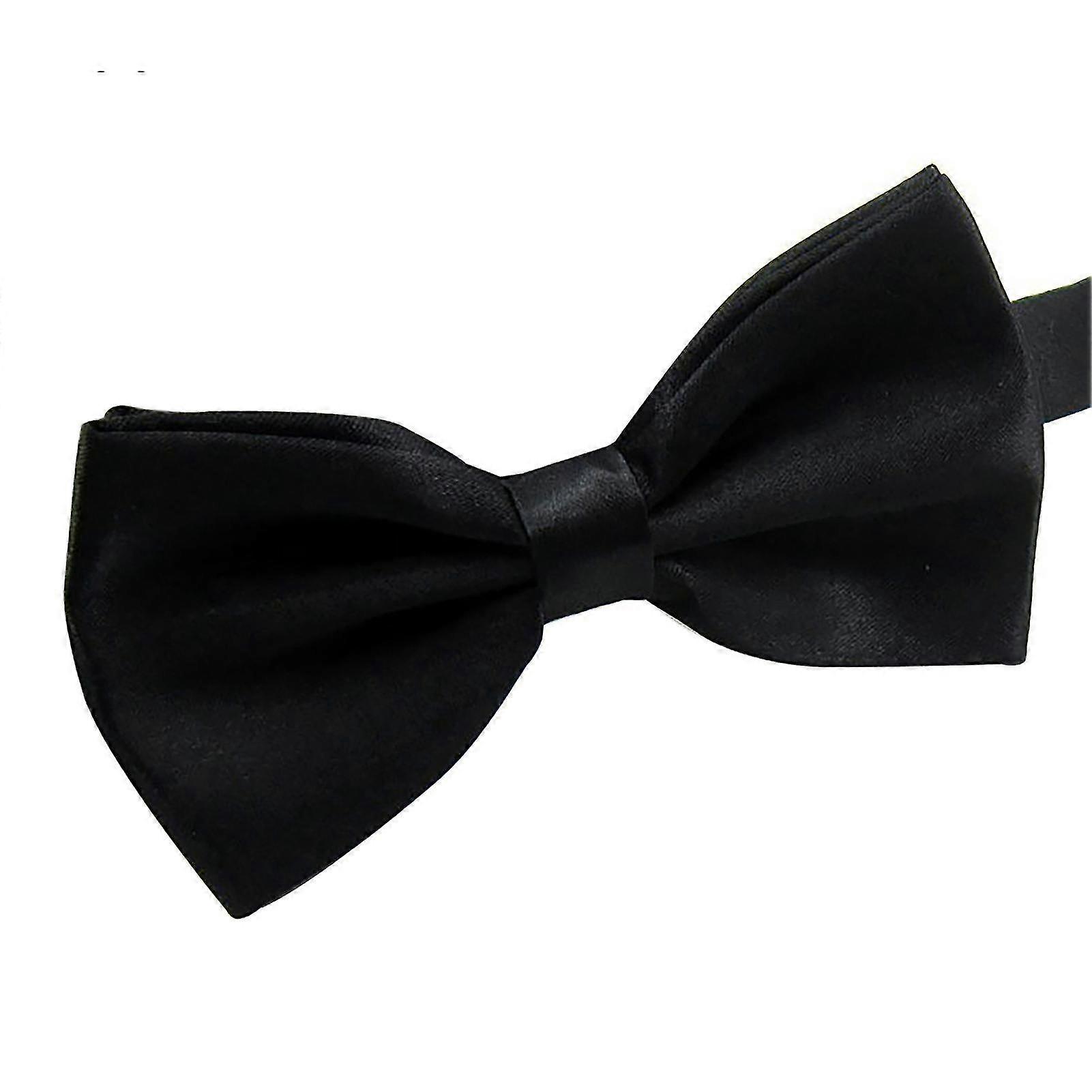 Solid Color Polyester Fiber Bow Tie, Pre-tied and Adjustable, Suitable for Formal Occasions