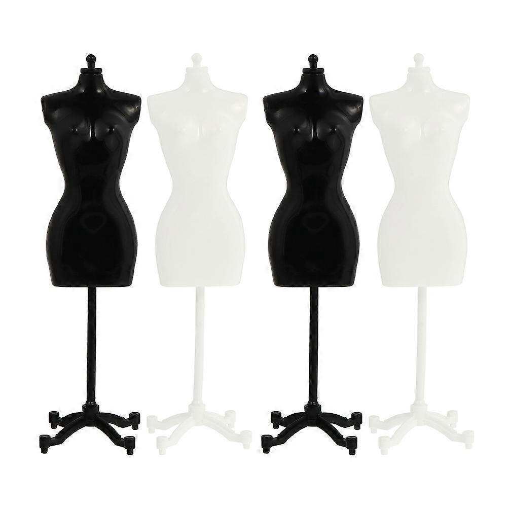 Adorable White Plastic Doll Clothes Stand for Displaying Use 4pcs
