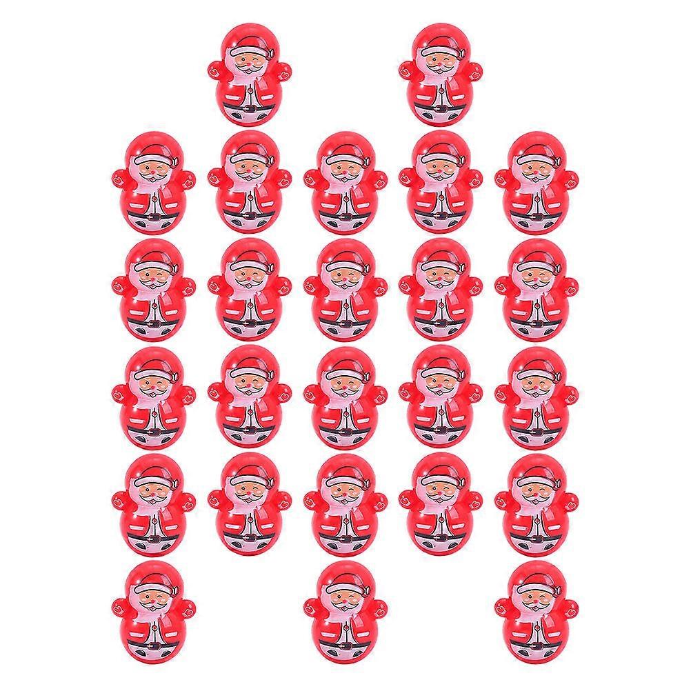 Creative Tumbler Toys For Kids 25Set Red Plastic Adorable Santa Claus Design For Playtime Hand-Eye Coordination Training