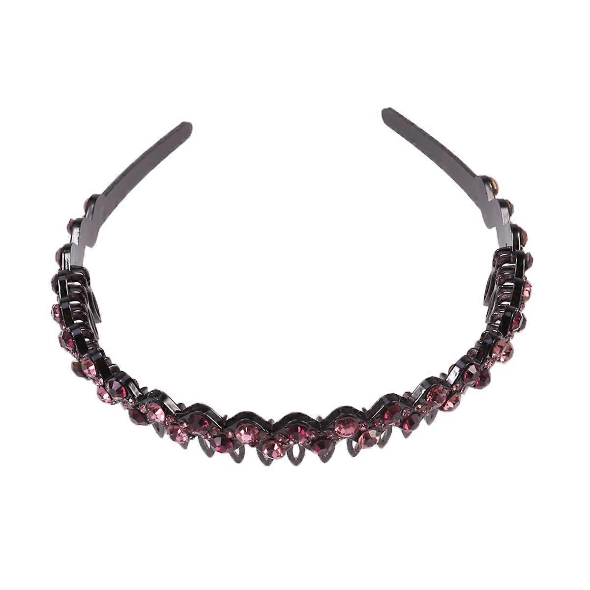 Purple Alloy Headband with Diamond Studded Wave Shape for Women Great for Decoration Use and Photo