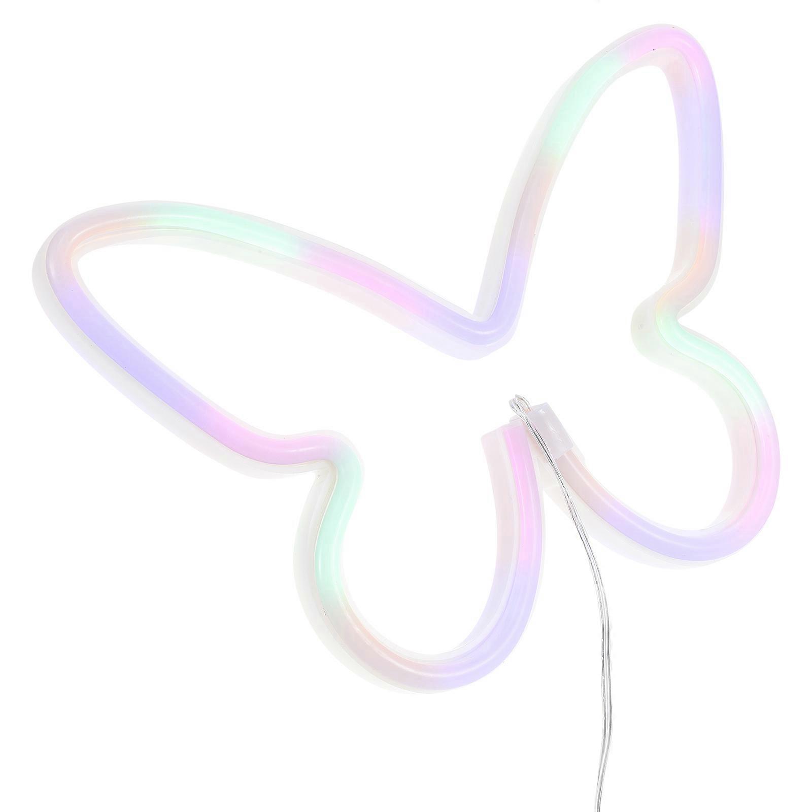 Neon Sign For Bedroom Indoor Decor Featuring Modern Style Butterfly Shape In 23x16.5CM Dimensions 1Pcs
