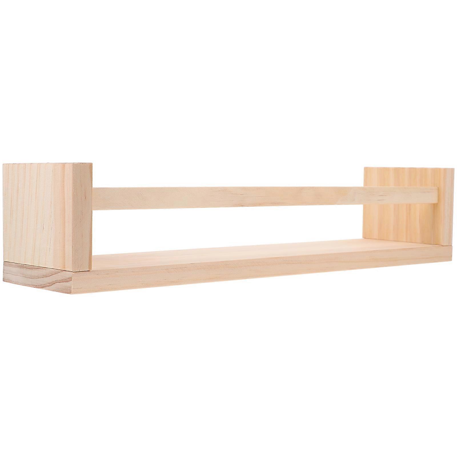 Wall Mounted Wooden Shelf for Book and Photo Frame Storage