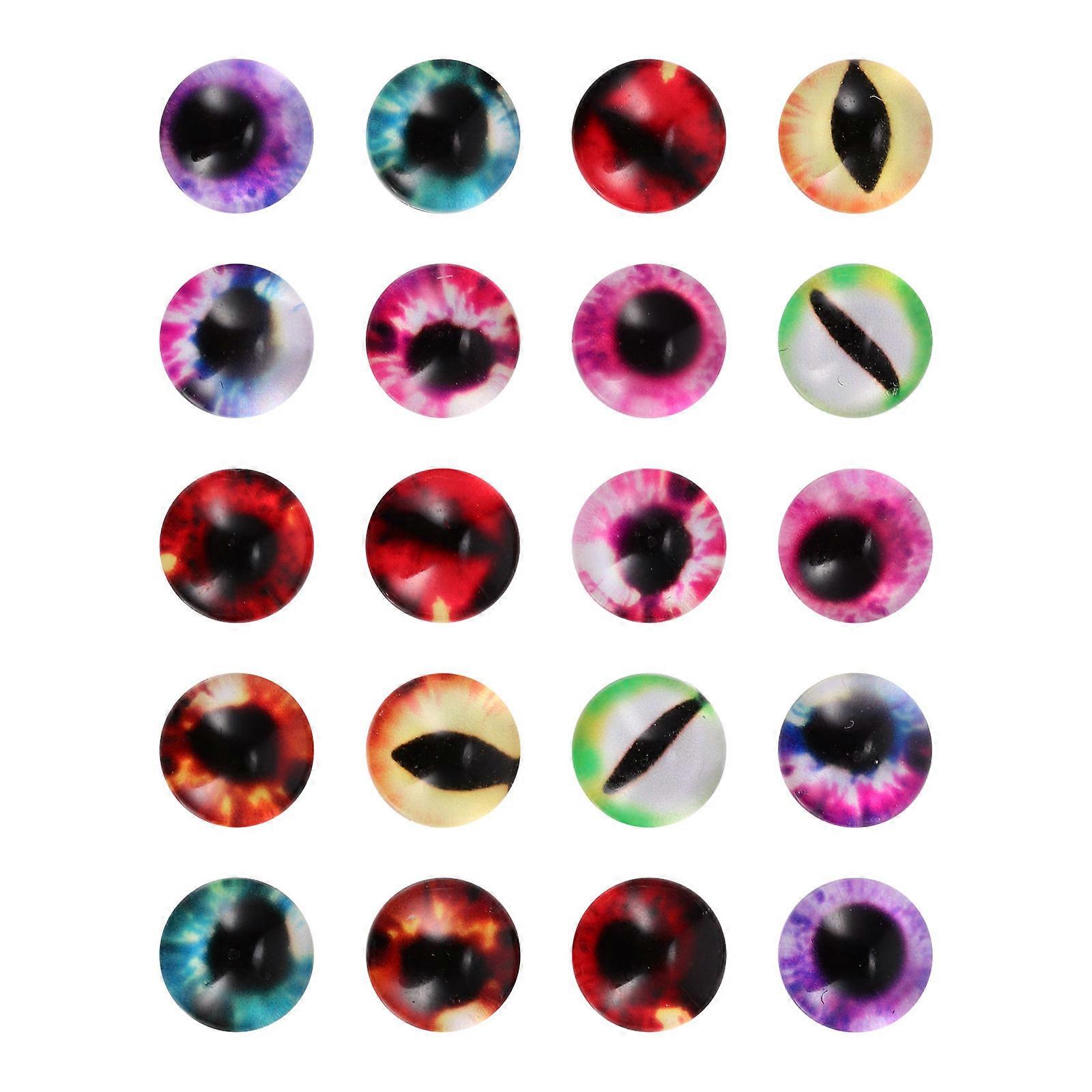 Glass Eye Cabochons 20Set Embellishments For Jewelry Making With Assorted Colors For DIY Crafts