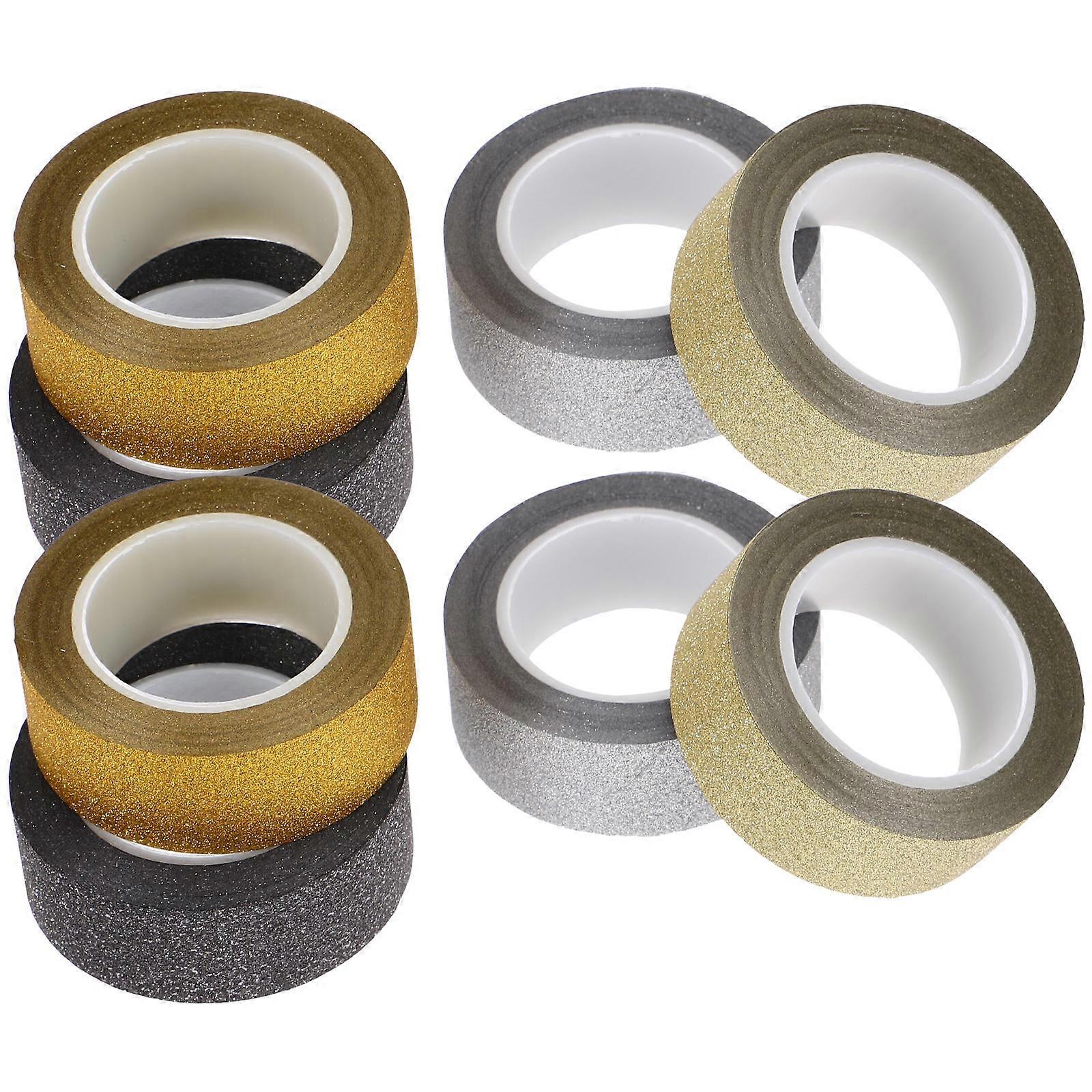 DIY Glitter Tape For Decoration And Gift Giving 8 Rolls Of Assorted Color Washi Tapes With Adhesive Feature