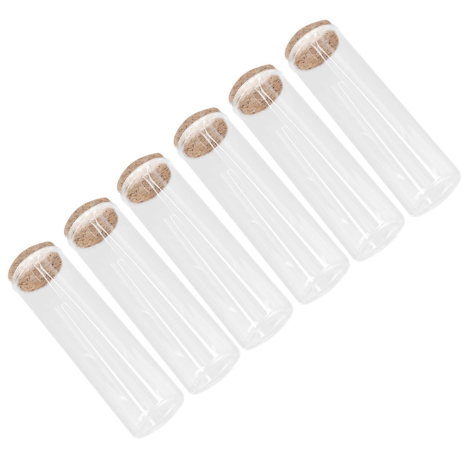 Borosilicate Glass Test Tube Bottle For Decoration And Gifting 12X3.7Cm Storage Holder 6Pcs