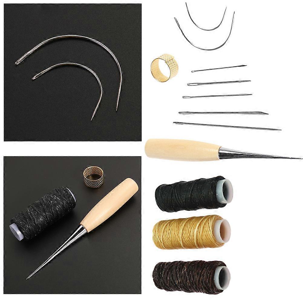 Repair Sewing Kit with Handmade Craft Tools and 150D Waxed Thread for DIY Projects