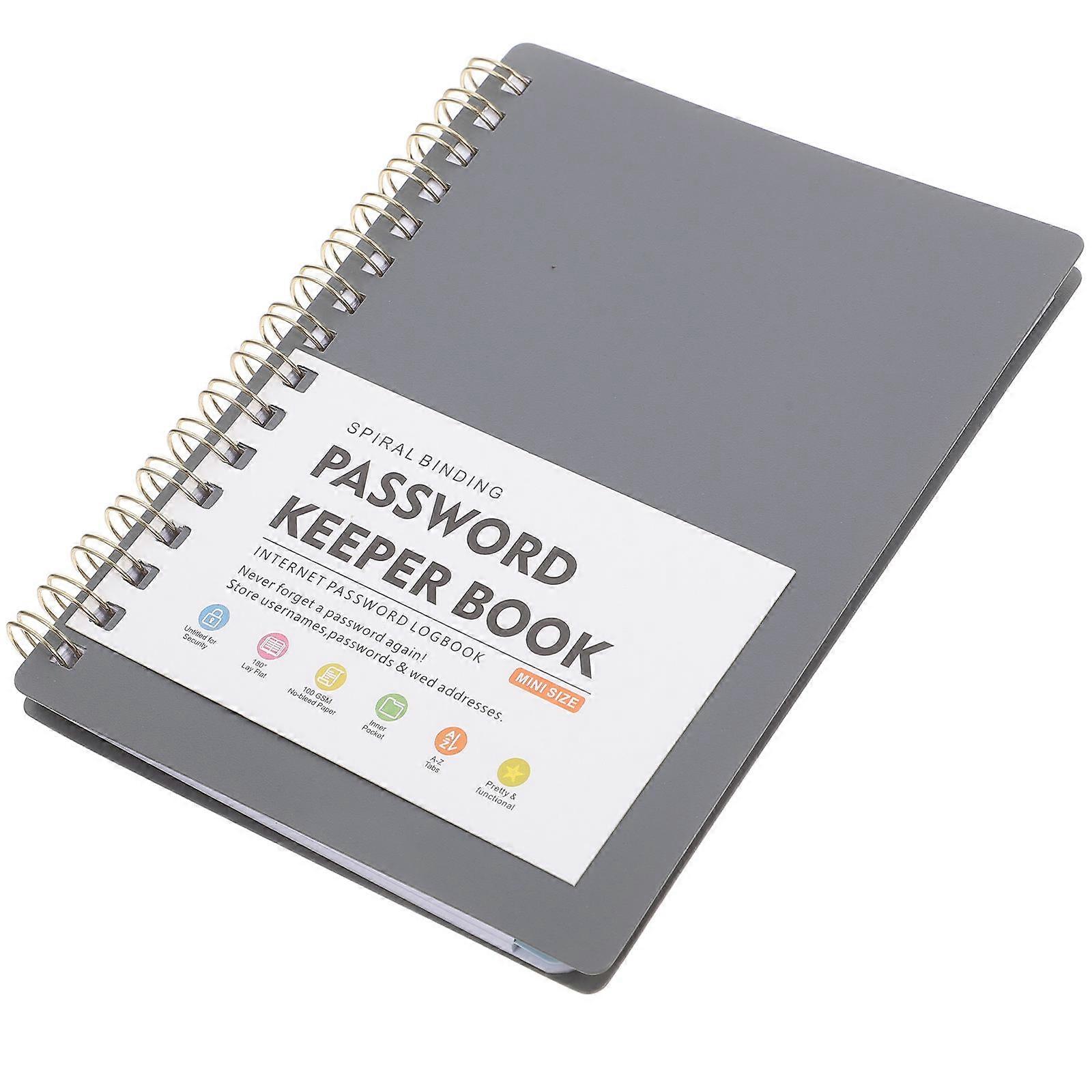 Portable Password Book with Colorful Alphabetical Tabs for Easy Organization and Daily Use Grey A6 Size