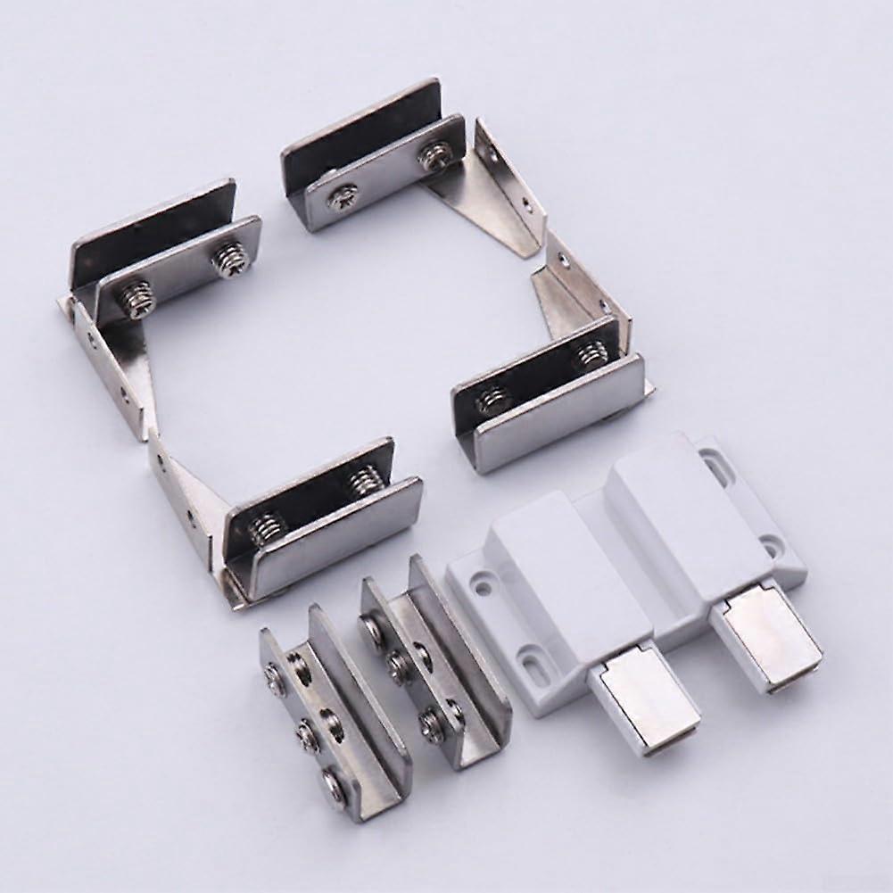 Slim stainless steel hinges with strength magnetic system, suitable for all types of 58mm thick glass applications (double silver).