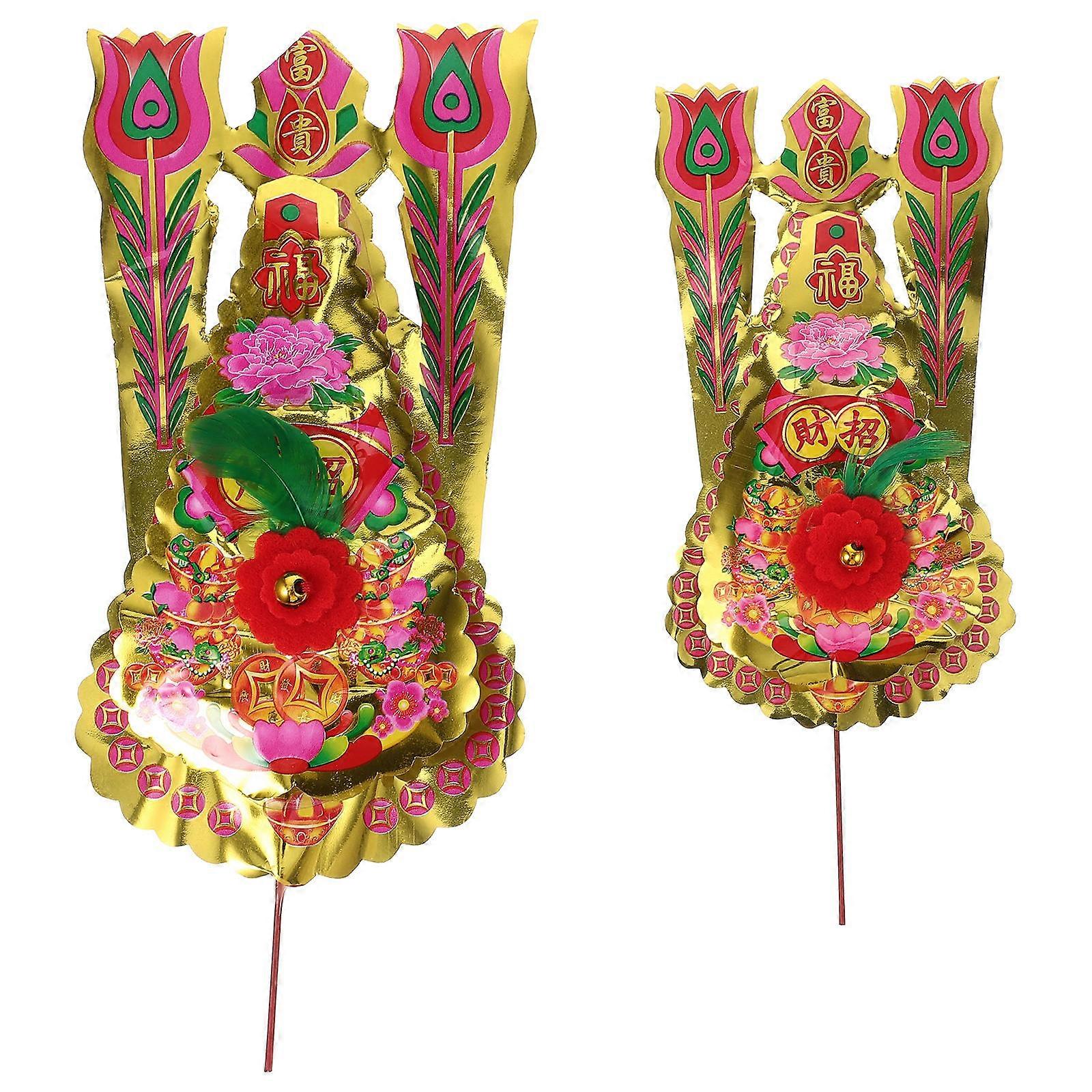 Censer Adornments 2pairs Buddhist Offering Decorative Multi Plastic for Festive Atmosphere