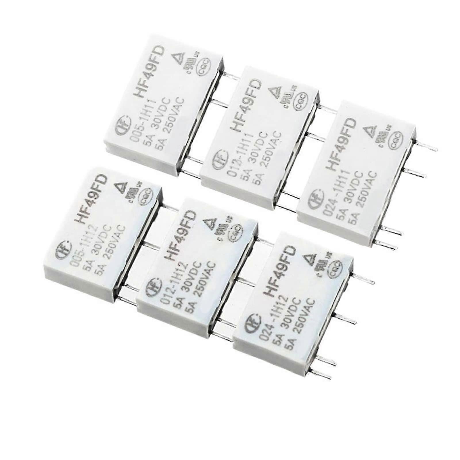 Relais 10PCS HF49FD0051H11 HF49FD0121H11T HF49FD0241H12T F49FD005 012 024 1H11 1H12 5A HF49FD Relay 5V 12V 24V DC (Size : HF49FD0051H11)