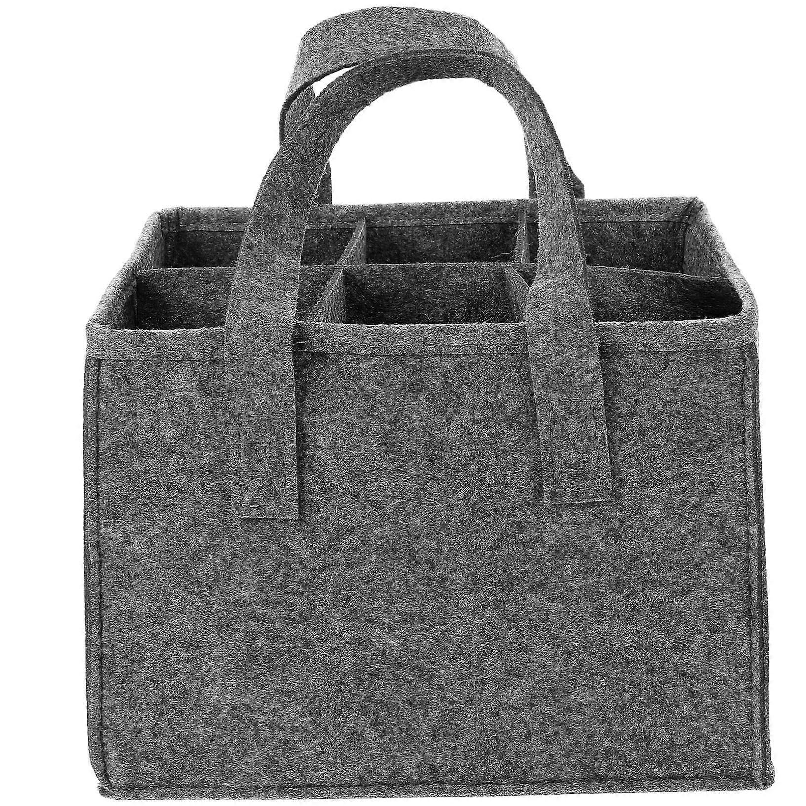 Elegant Red Bag – Lightweight Double Wine Bottle Holder Reusable Wine Bag for Bars and Home Storage Gray