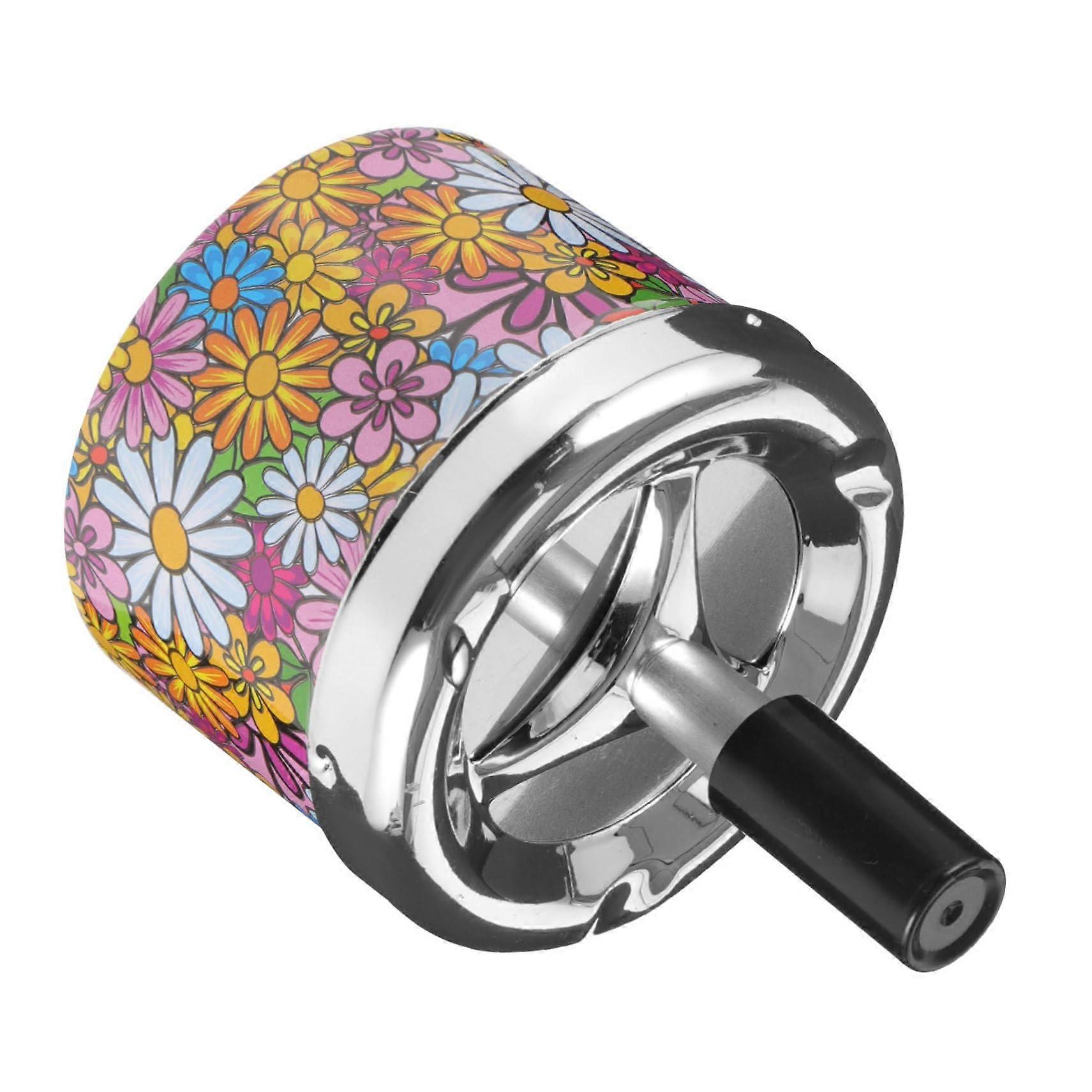Automatic Extinguishing Ashtray With Rotary Lid Windproof Outdoor Ash Holder Compact Round Tabletop For Cigarettes