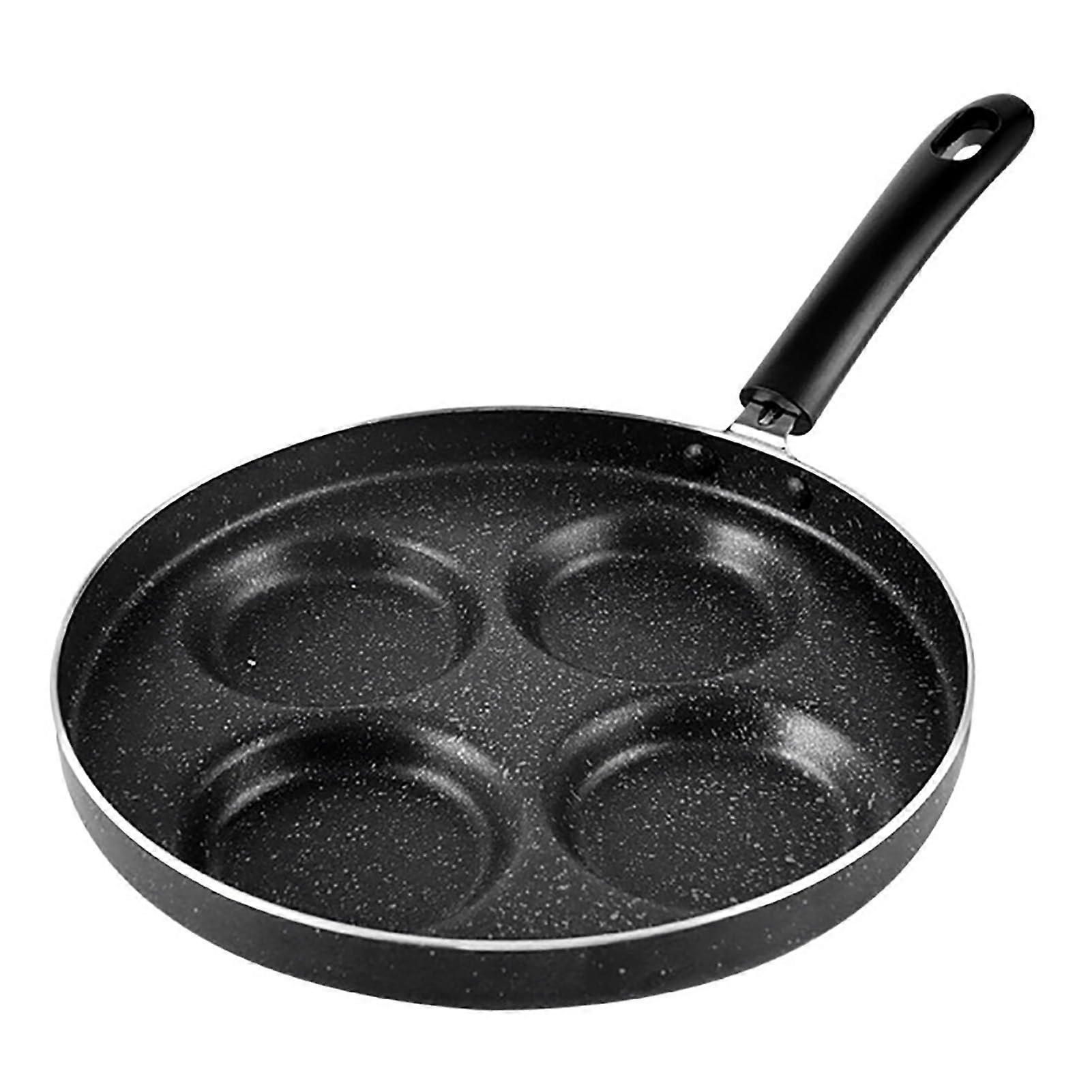 Egg Pan 4 Cup Non-Stick Aluminum Frying Pan for Gas and Other Stoves - Even Heating Omelette Maker