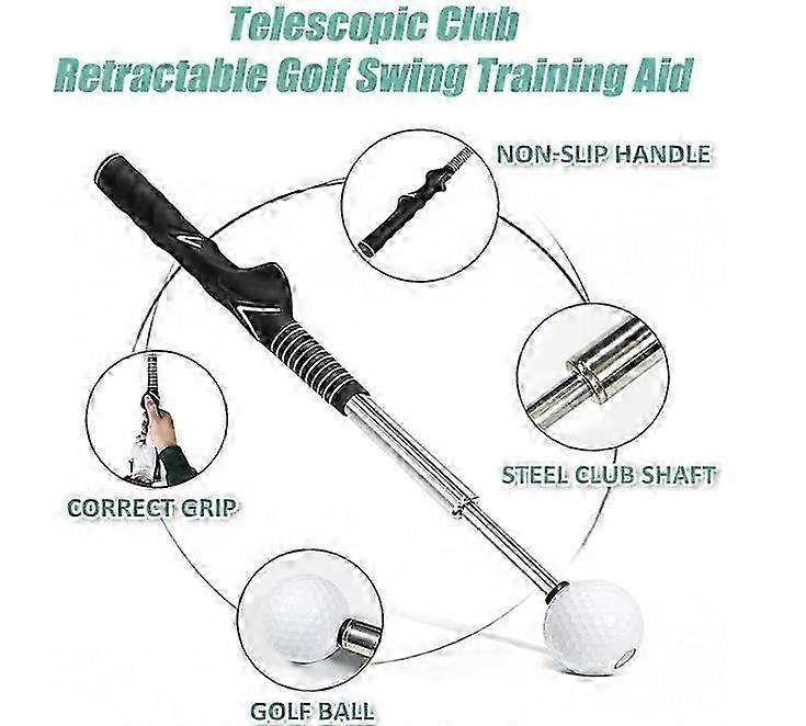 Gloryboom Golf Telescopic Club,Retractable Golf Swing Training Aid