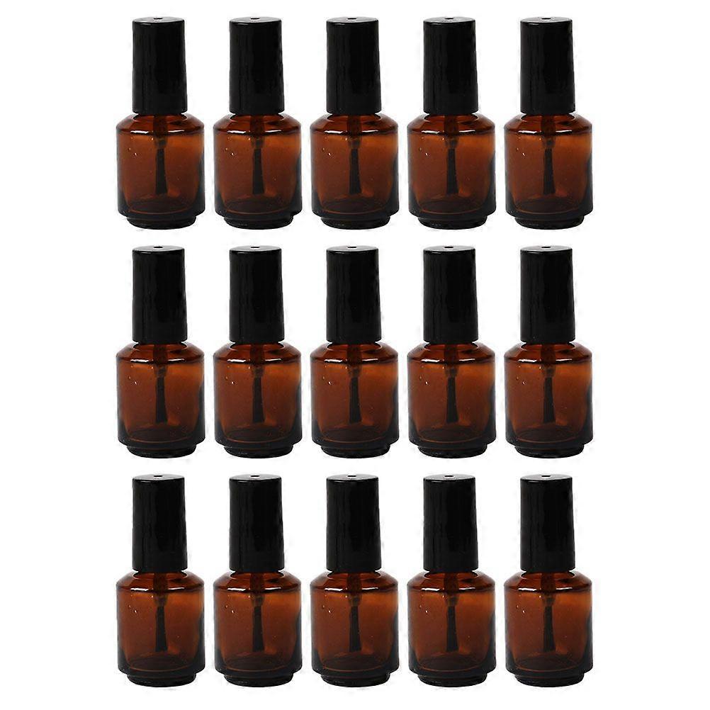 15pcs 8ml Empty DIY Nail Polish Bottles Cylindrical Glass Vials with Brush