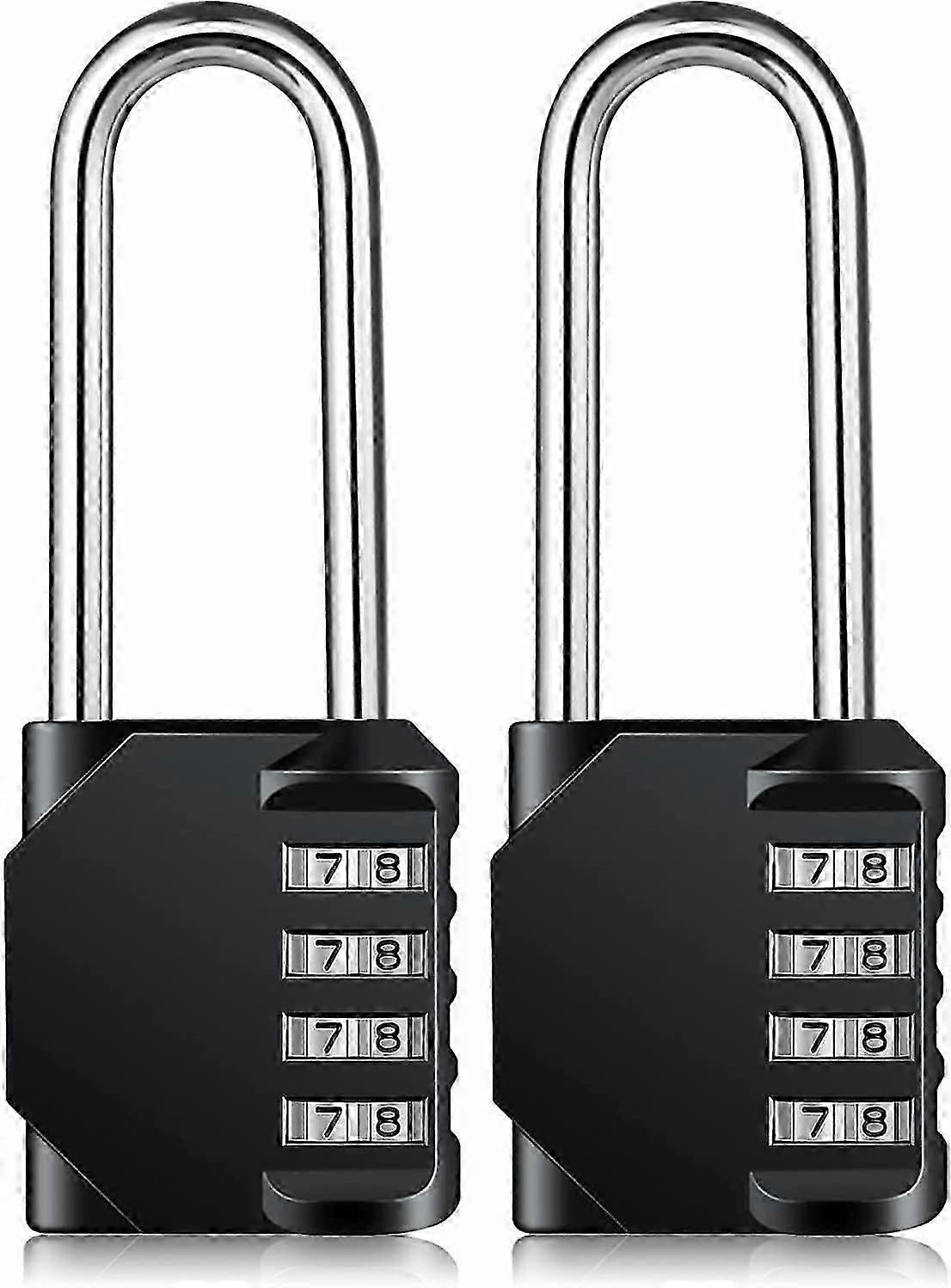 Lucchetto a combinazione Lucchetto per impieghi gravosi - Lucchetto resistente alle intemperie, lucchetto ripristinabile, lucchetto a combinazione in lega di zinco a 4 cifre con grillo lungo da 2,5 pollici per recinzione del capannone G