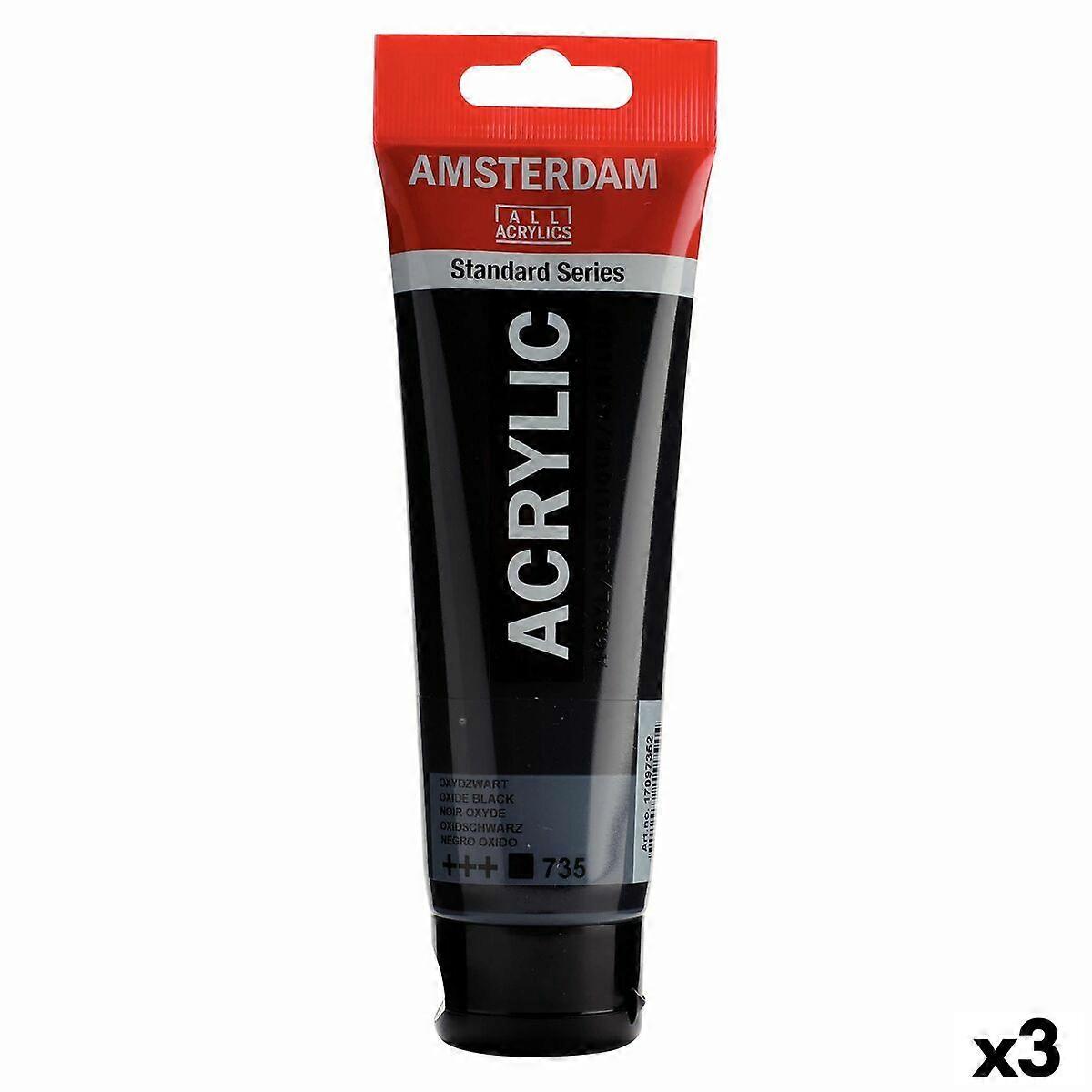 Akrylmaling Talens Amsterdam Sort 120 ml (3 Enheder)