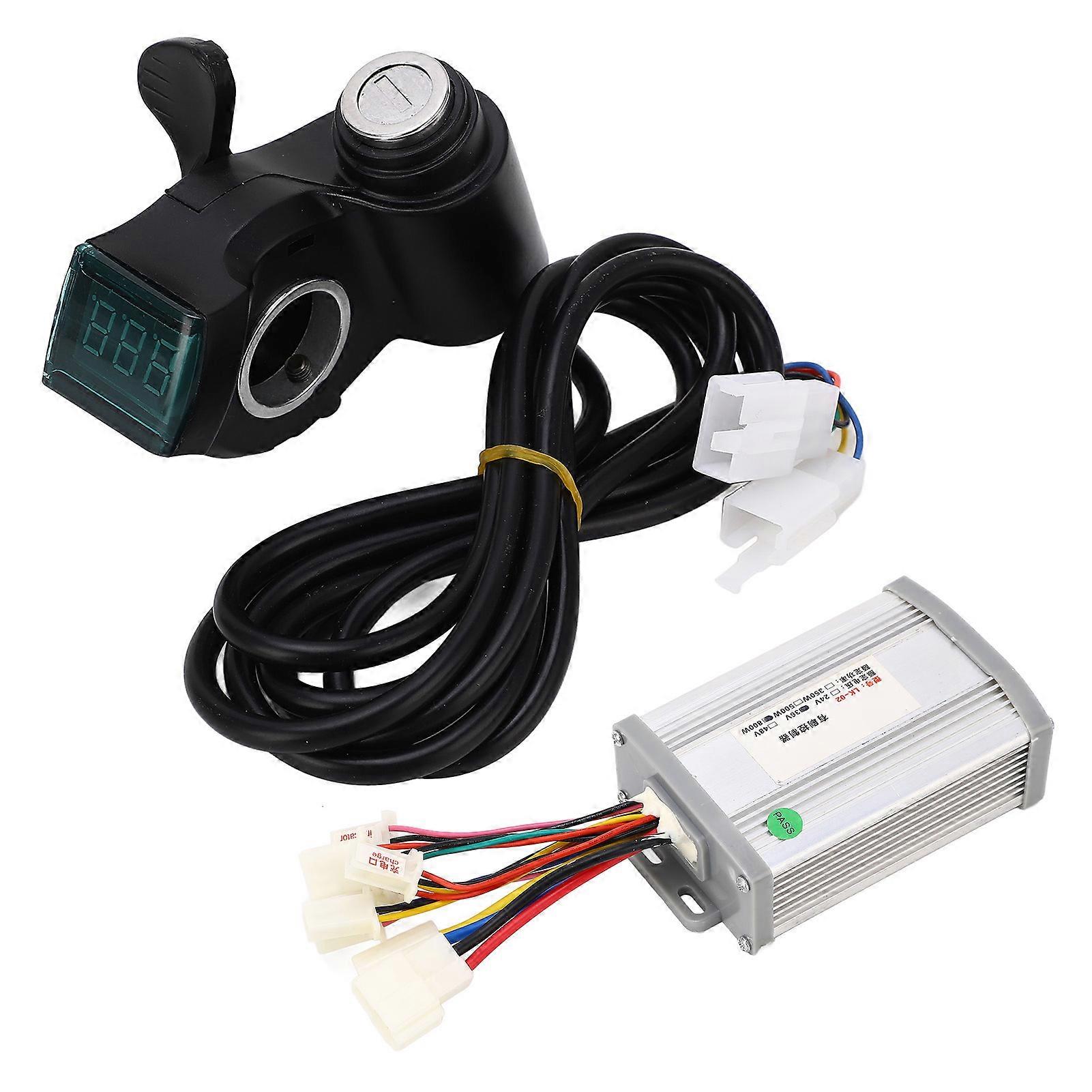 Bike Motor Controller Kit 36V 800W Throttle Display Sensitive Control Brush Motor Controller with Keys for Conversion 