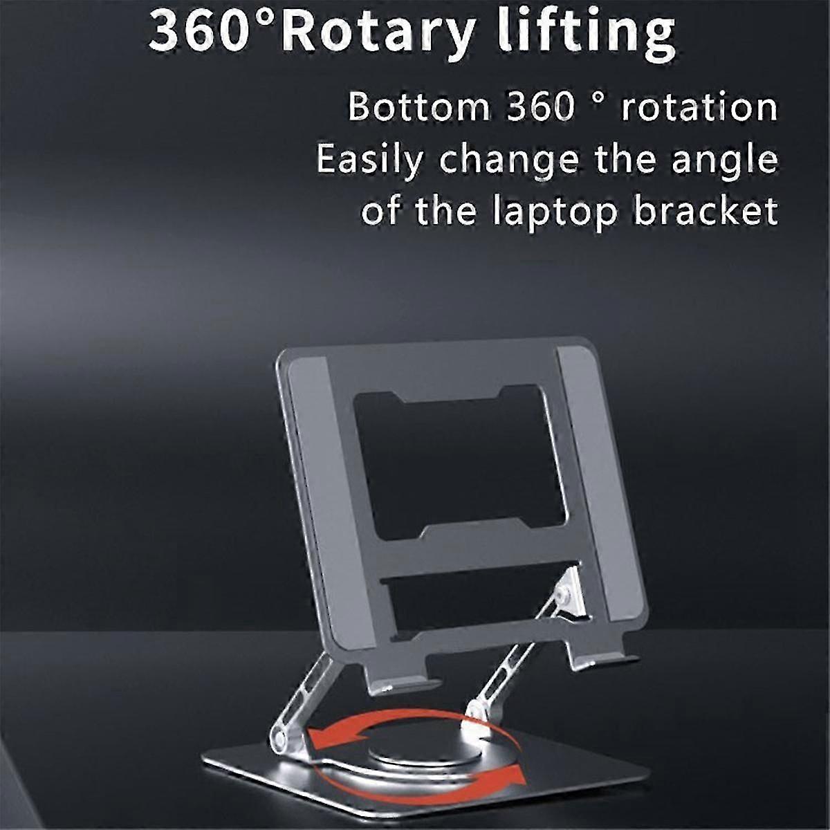 Laptop Stand Adjustable Tablet Stand Aluminum Alloy Rotating Bracket Portable Fold Holder Cooling Bracket Support Gray