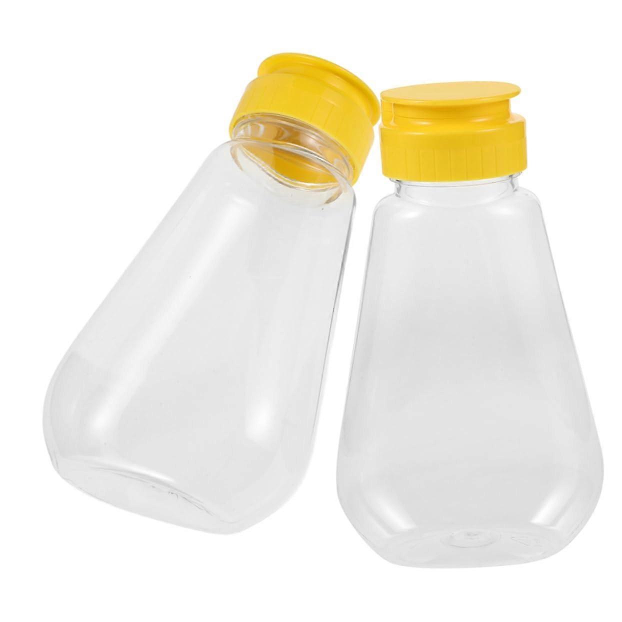 Honey Bottles Refillable Containers for Wide Mouth Squeeze Bottles for Sauces, BPA-Free Plastic, 12 Ounce Capacity