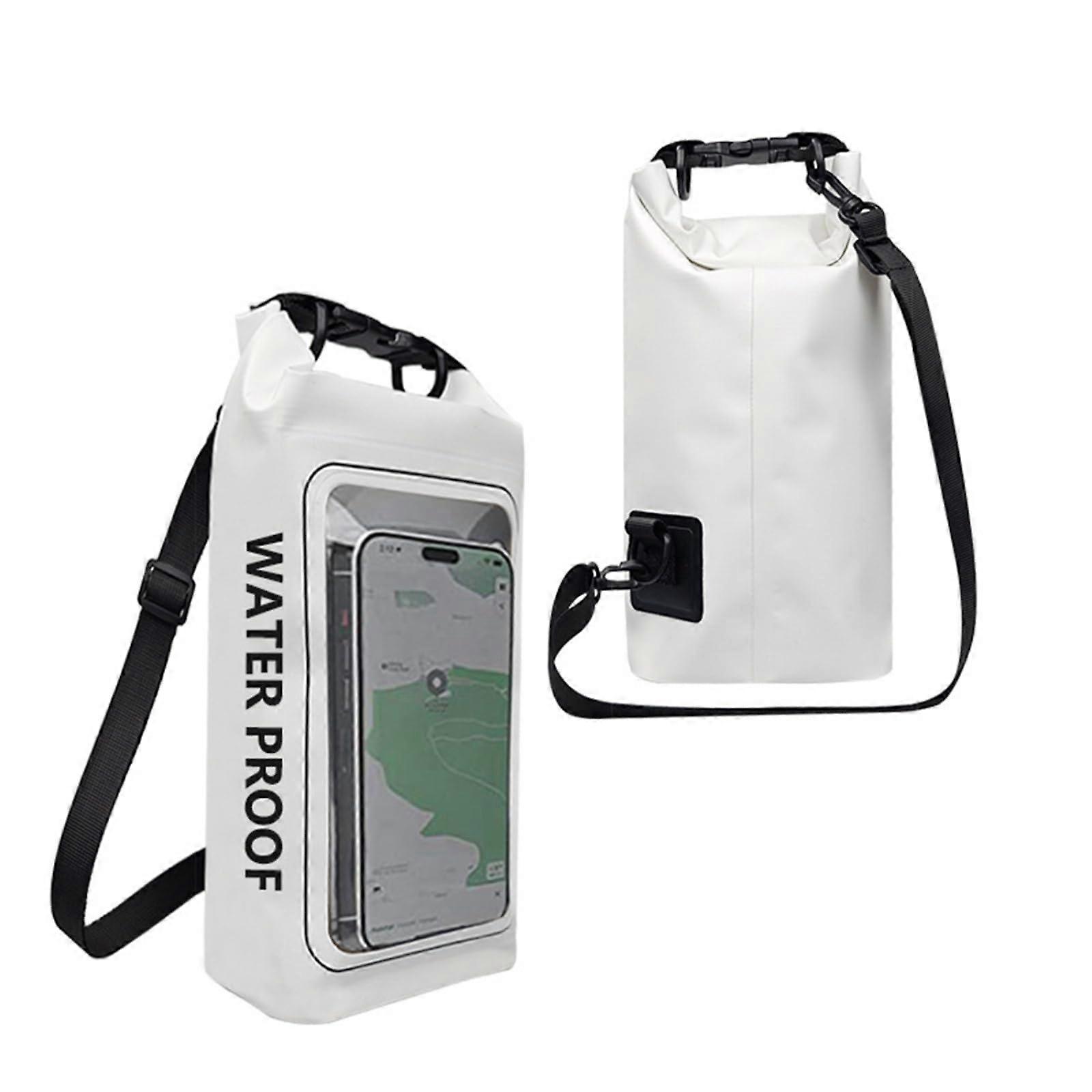 Dry Bag 2L Waterproof Touch Screen Window for Kayaking, Rafting, Surfing White