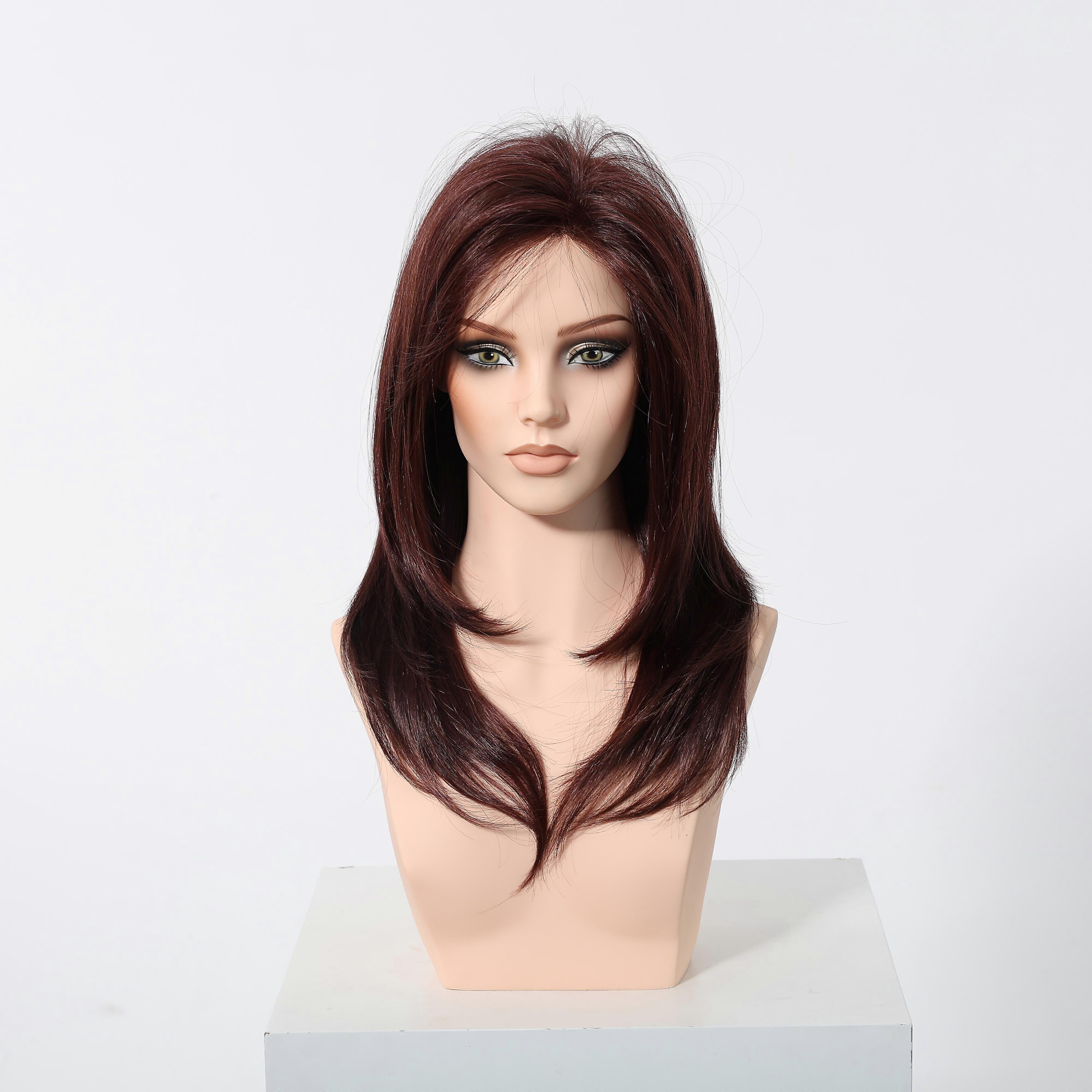 Brown T Part Lace Front Wig for Women – Heat-Resistant Synthetic with Natural Look