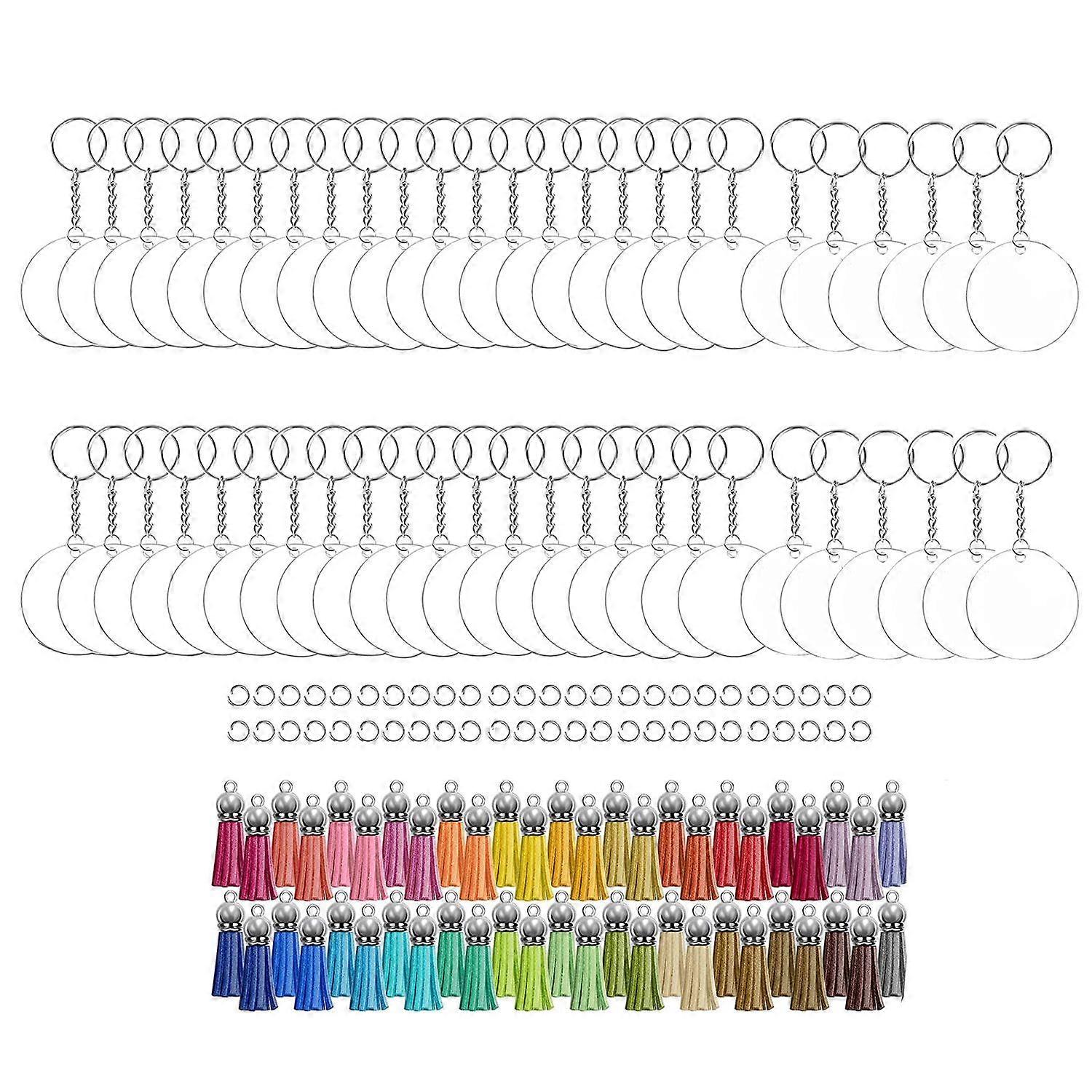 300Pcs Acrylic Blanks Clear Acrylic Circles Discs Transparent for DIY Craft Project
