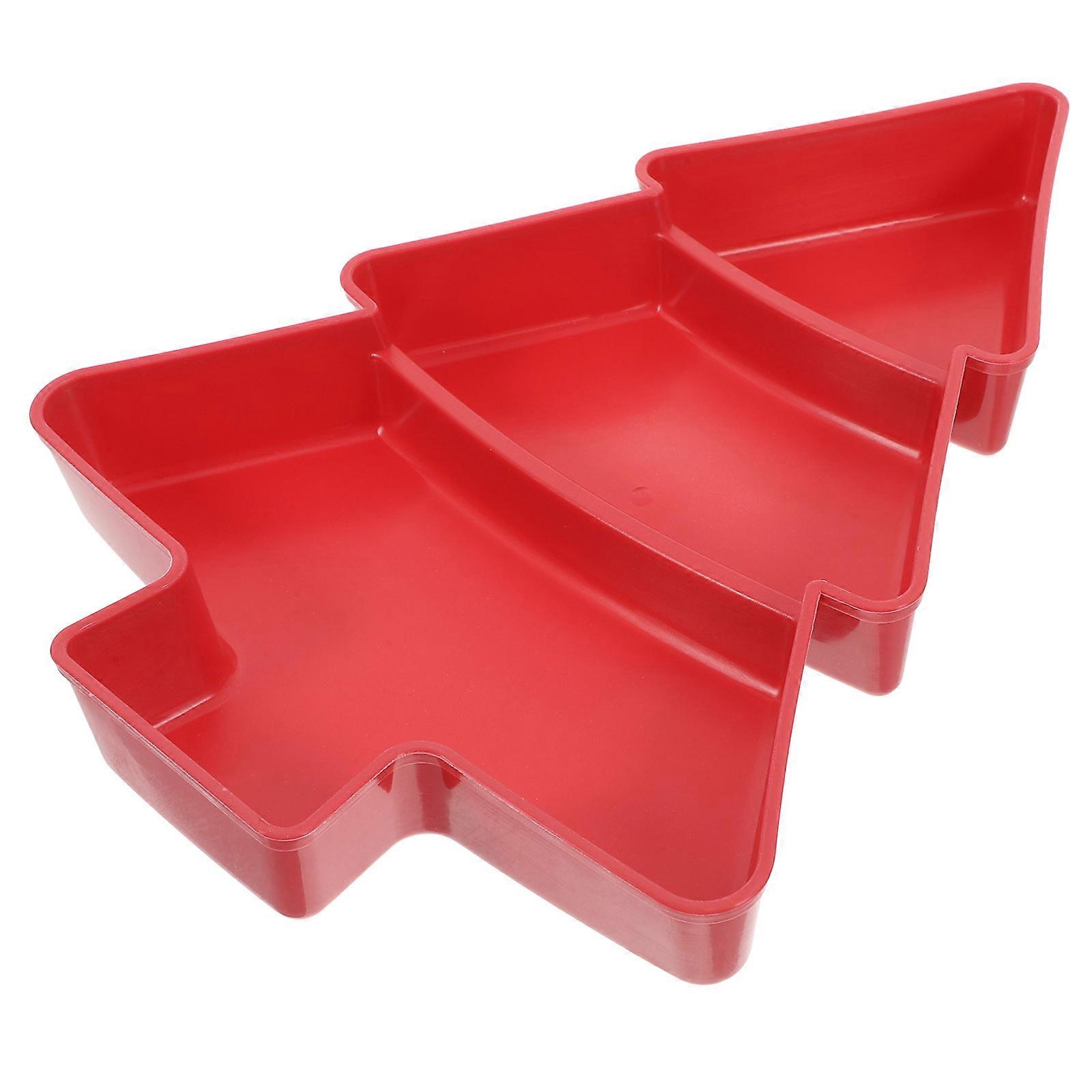 The **Christmas Tree Snack Tray with Compartments** is a festive and functional serving dish designed to add holiday cheer to your Christmas