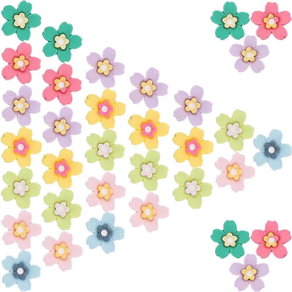 20pcs Mini Plastic Flower Embellishments for Crafts Hair Clips and DIY Projects Assorted Color