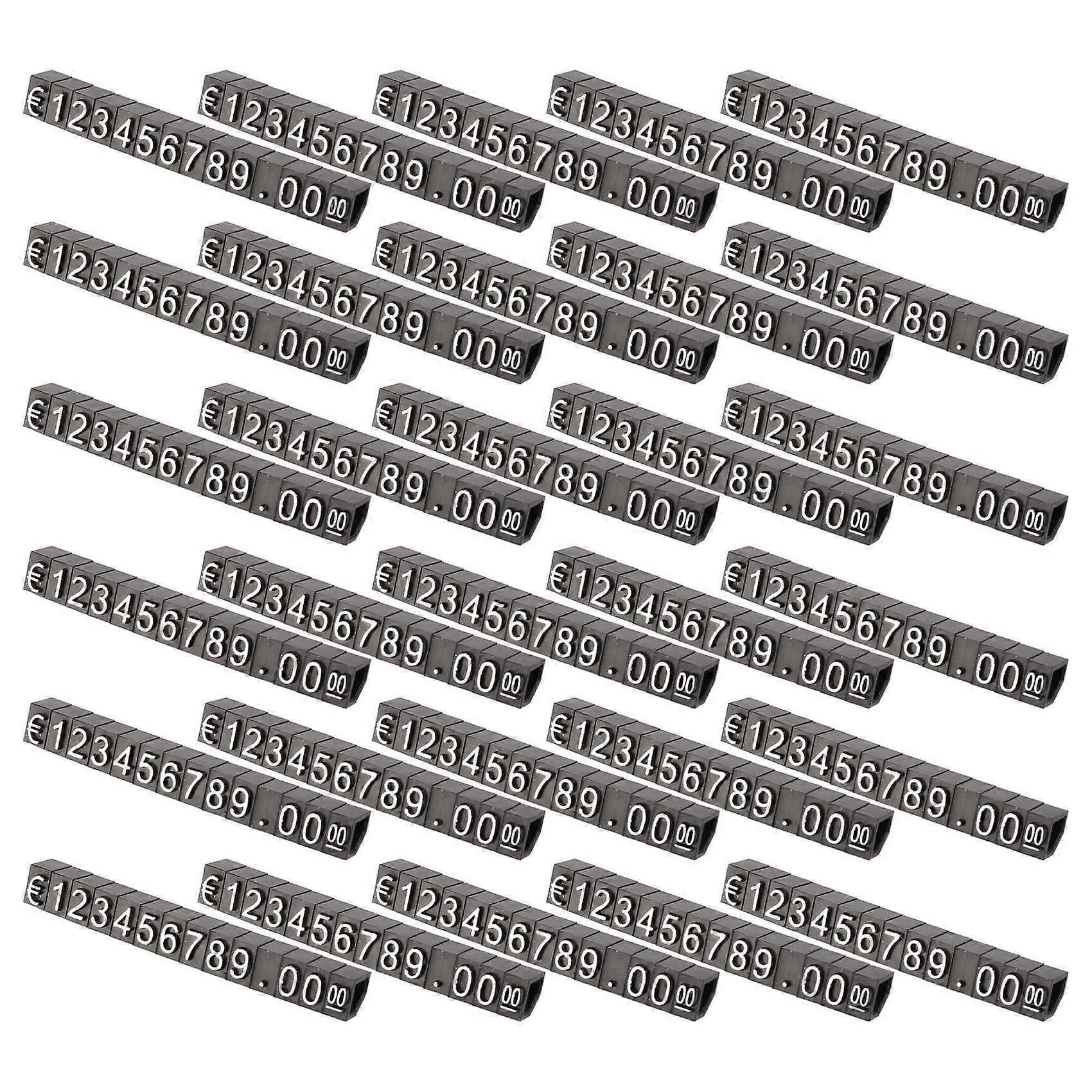 30Sets Plastic Cubes Price Display Tags Adjustable Number Stand Frame Label Shop