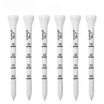50 Pieces Bamboo Golf Degree Scale Tees 83mm Reduce Friction Side Spin Golf Tees White and Black Adjustable Depth
