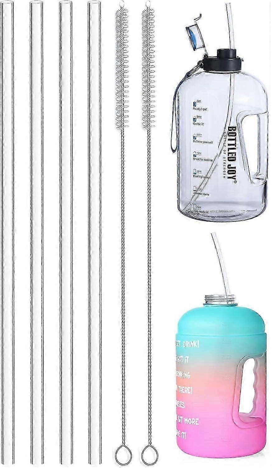 Extra Long Silicone Straws (15) - 4-Pack with Brush